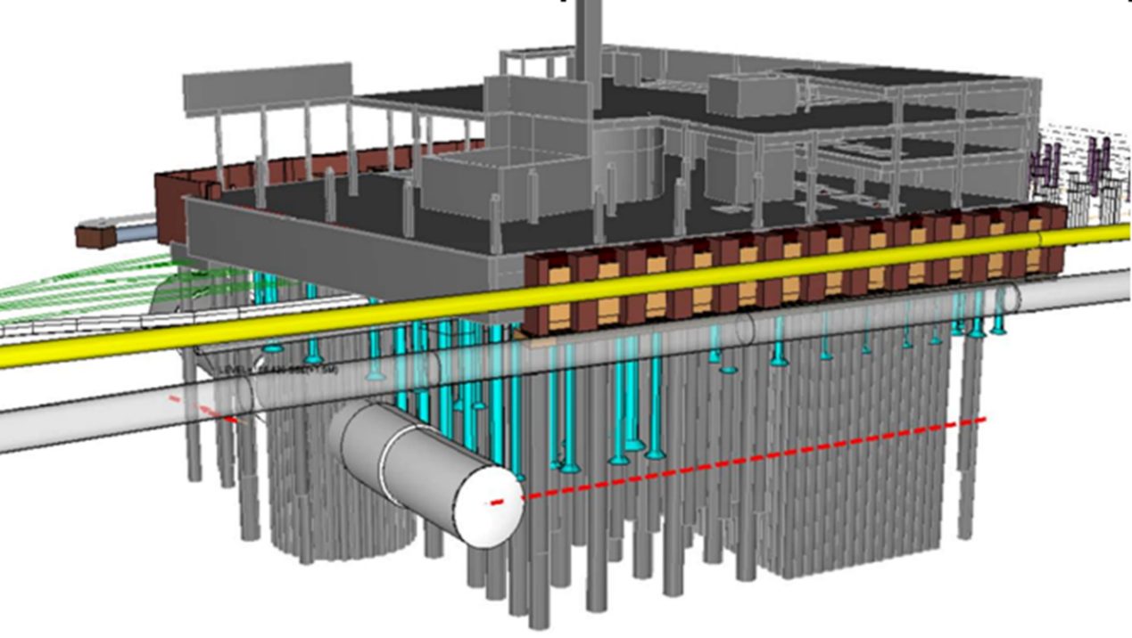 3D model of Crossrail Farringdon Station shafts and ticket hall