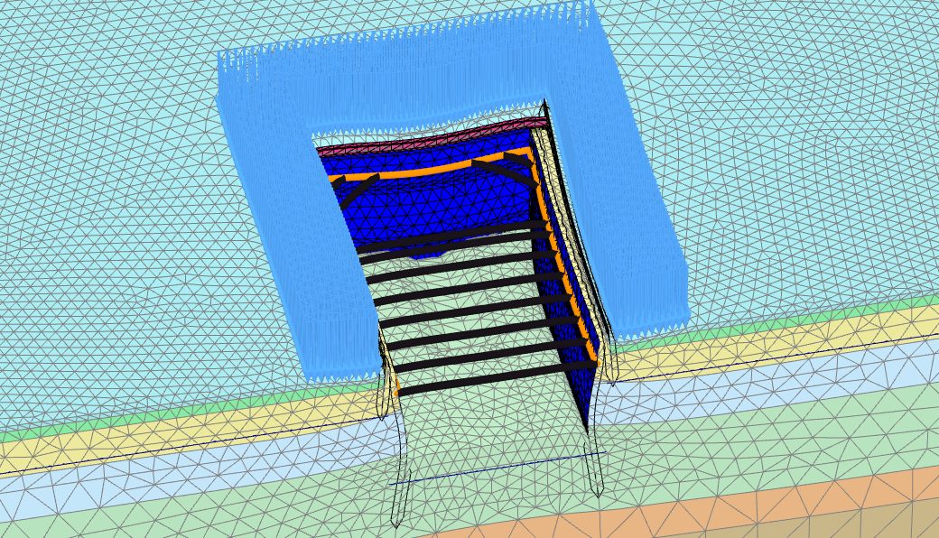 3D model of propped excavation section
