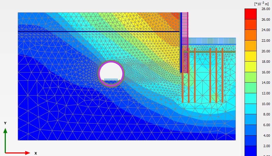 3D finite element model of a piled-raft foundation with diaphragm walls