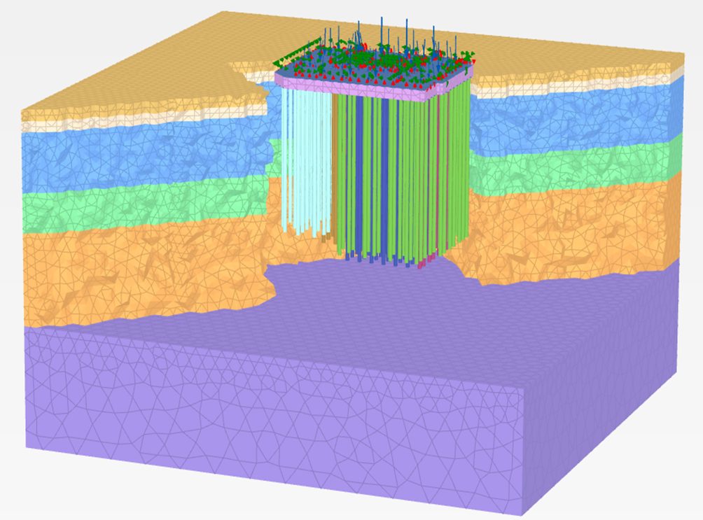 3D model of station box above tunnels